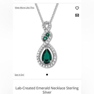 Kay Jeweler’s emerald drop necklace
